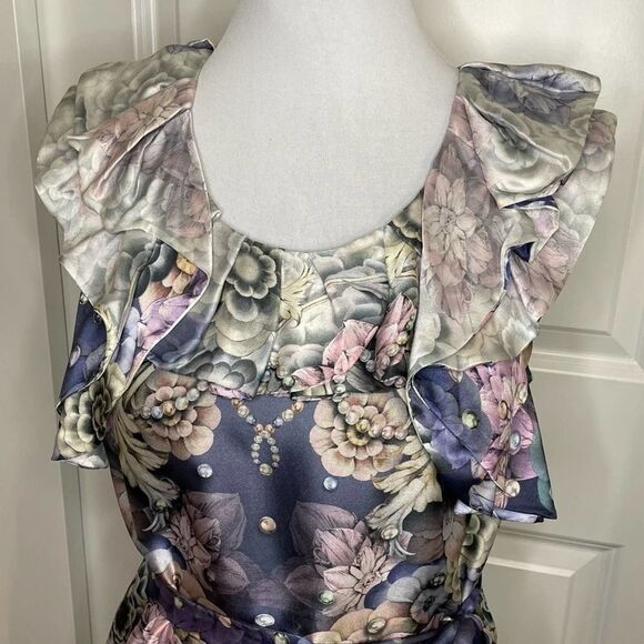 Anthropologie Leifsdottir Designer Silk Floral Dress size 4 - Picture 2 of 13